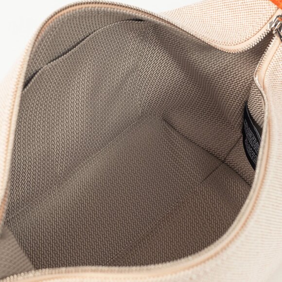 Hermes Bride-a-Brac Small Model Natural Canvas & Orange Chevron Strap Case - Picture 12 of 14